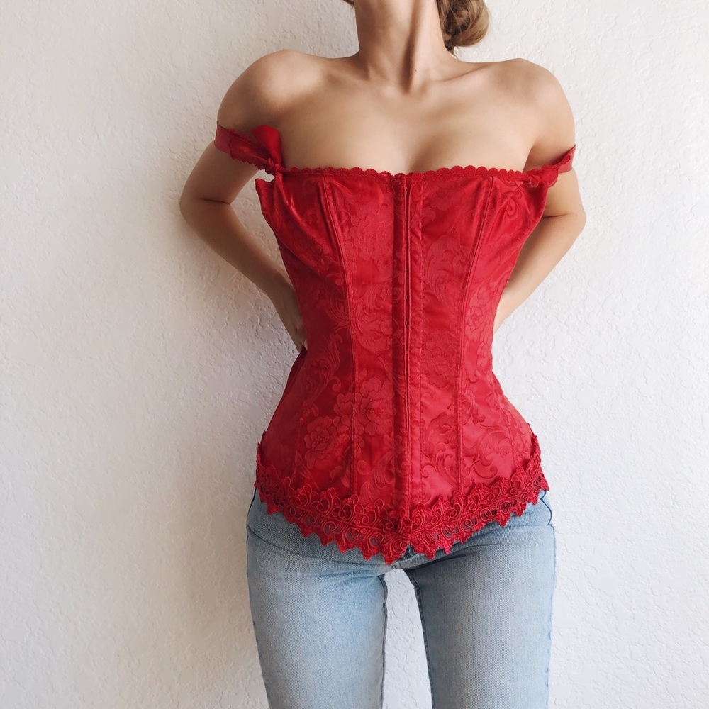 Dreamy Vintage Ruby Red Fredricks Corset